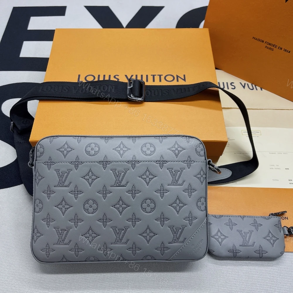 View 2 of Louis Vuitton Duo Messenger Monogram Shadow Anthracite Gray 26Cm LV M46104