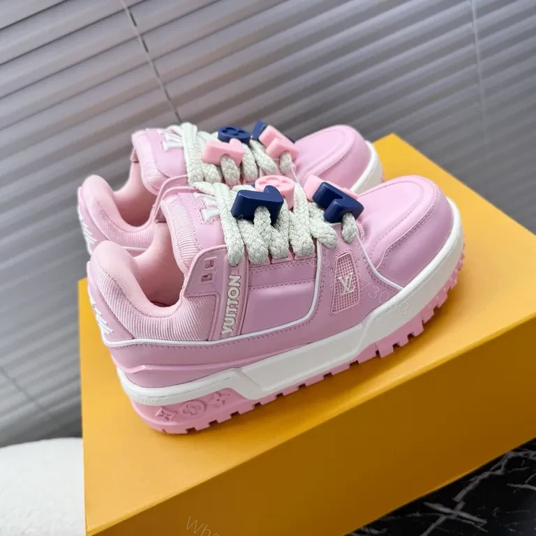 View 4 of Pink Luxe LV-Style Chunky Sneaker: Ultra-Comfort Comfort Blend