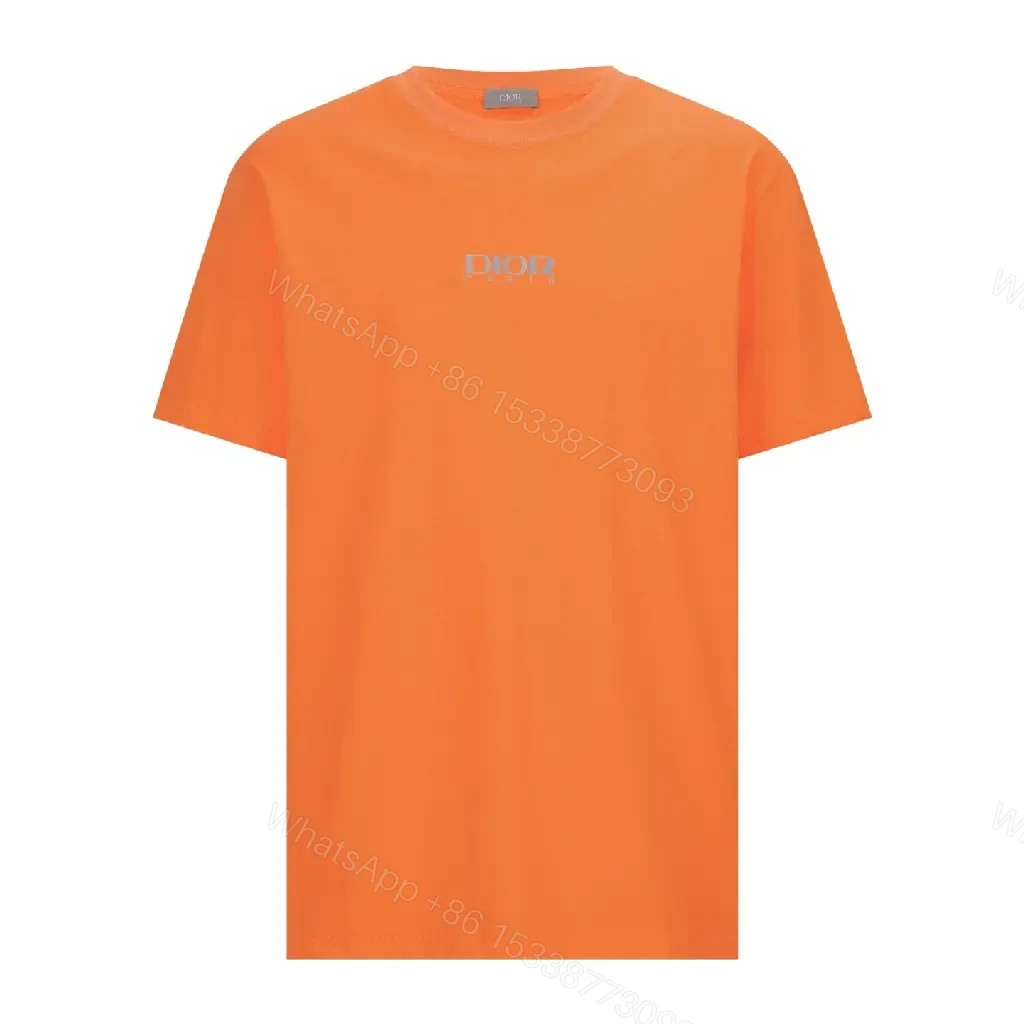 Vibrant Orange Tee, Subtle Logo, Everyday Luxe T-Shirt — view 1