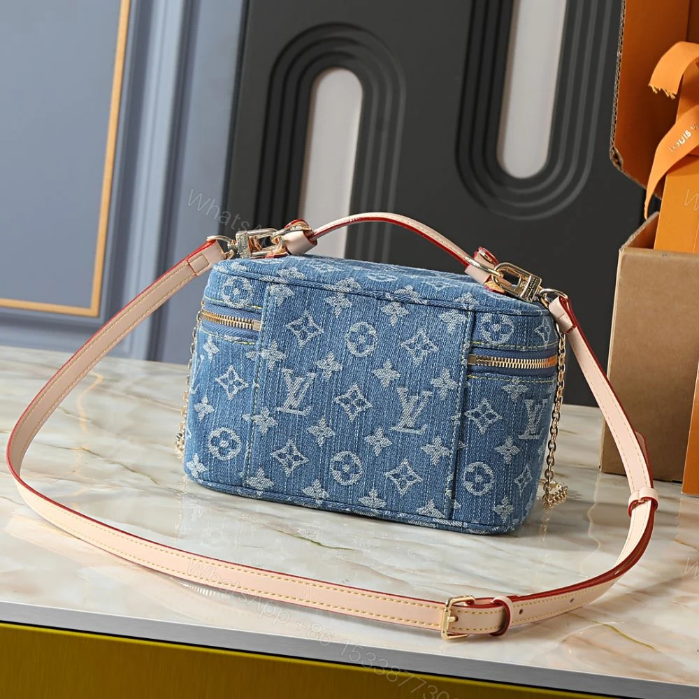 View 4 of Louis Vuitton Nice Mini Monogram Blue Denim 20Cm M27946