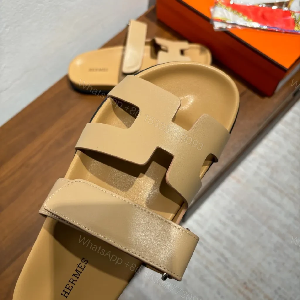 View 6 of Low-Top Luxury Sandals with H-Pattern Straps, All-Day Comfort
