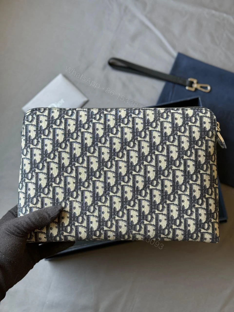 View 2 of Dior Oblique Clutch Bag Jacquard