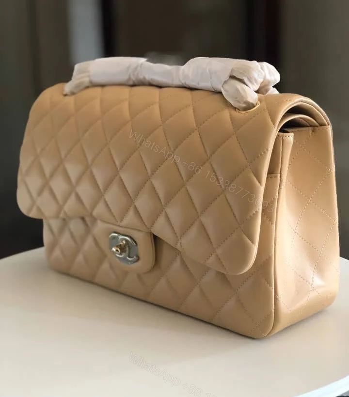 View 2 of Replica Chanel Classic Double Flap Beige Bag