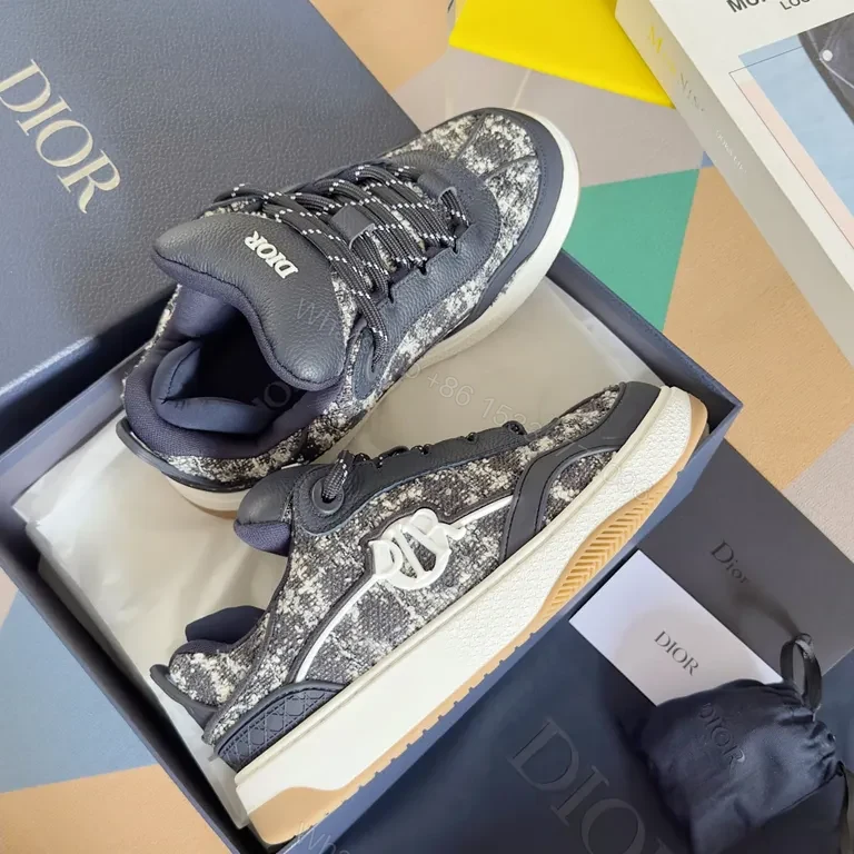 View 2 of Dark Knit & Leather Fusion Everyday Luxury Sneakers