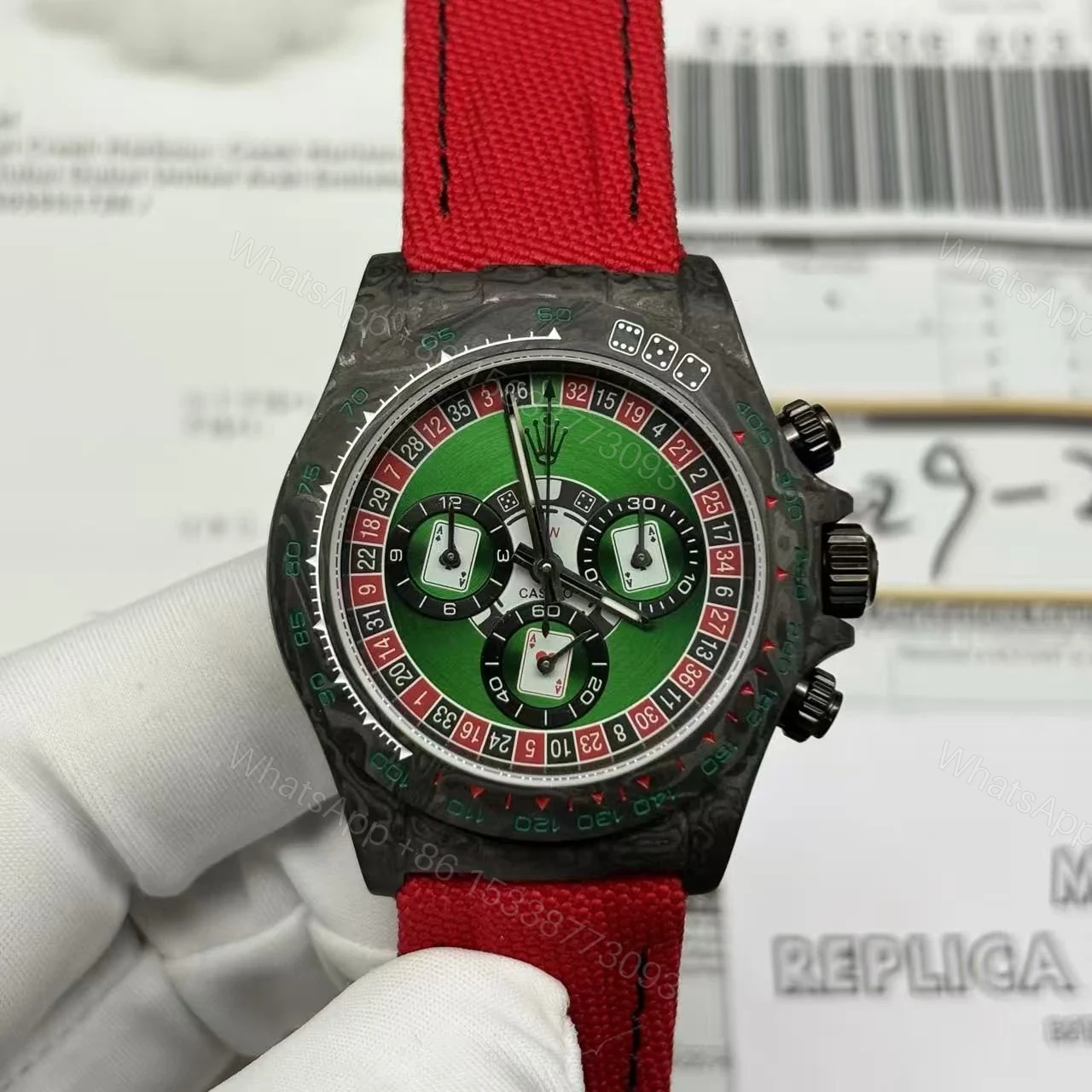 View 2 of Replica DiW Rolex Daytona Lucky Player Carbon (Casino Edition)