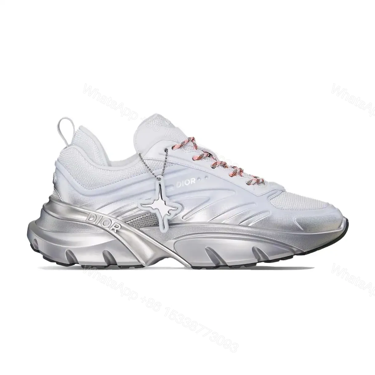 DIOR B44 BLADE SNEAKERS GRADIENT WHITE AND SILVER-TONE – CD210 — view 1