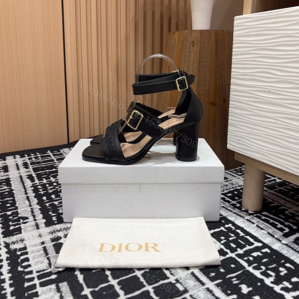 View 2 of 高仿Dior*Dway3系列KDO191高跟刺繡涼鞋黑色免檢版