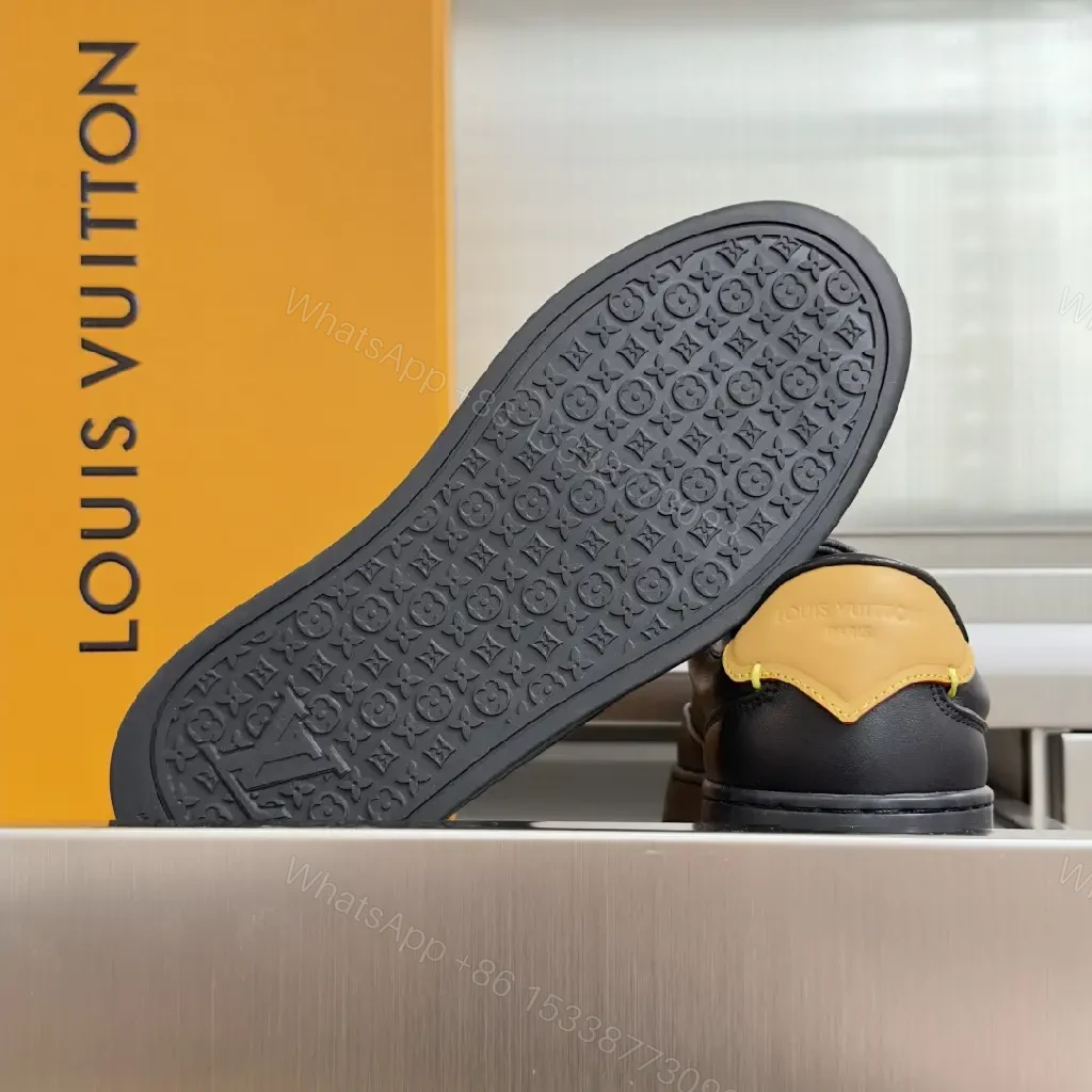 View 10 of Black Calf Leather Low-Top Sneakers Minimal Luxury Detail