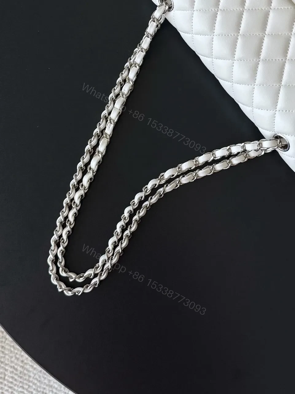 View 9 of White Quilted Chain-Strap Flap Bag: Luxe Everyday Style
