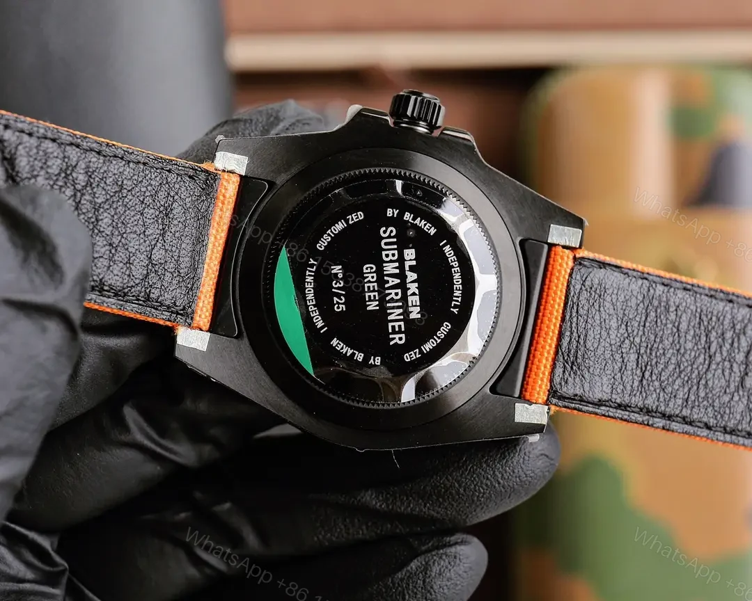 View 8 of Best Rolex DIW Submariner Orangereplica 4oMM Orange Velcro Strap Edition RG-DIW-SUB-ORANGE-VELCRO-40