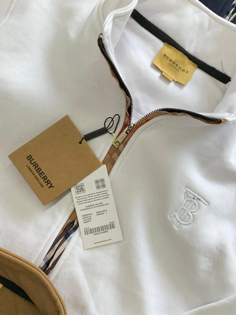 View 3 of First Copy Burberry Exclusive Zipper Tracksuit for Men