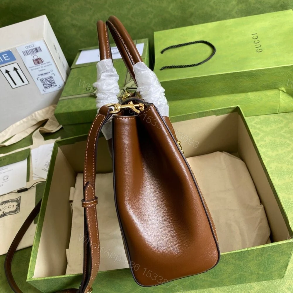 View 6 of Gucci Jackie 1961 Medium Tote Bag Brown 30Cm