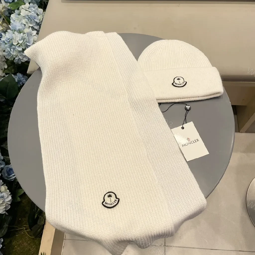View 8 of White Knit Set: Plush Luxury Hat & Scarf for All-Season Style