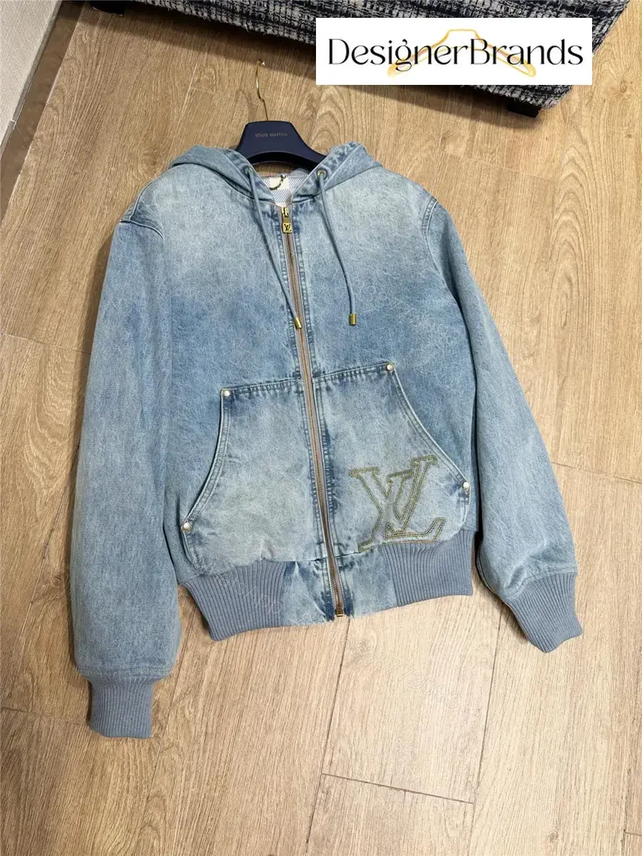 View 5 of Denim Hoodie Jacket: Signature Detailing, Luxe Streetwear