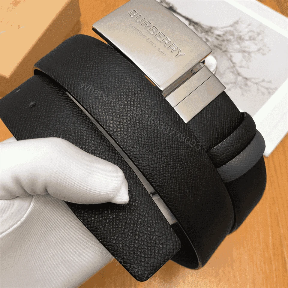 View 8 of BURBERRY REVERSIBLE PLAQUE BUCKLE GRAINY LEATHER BELT – B25