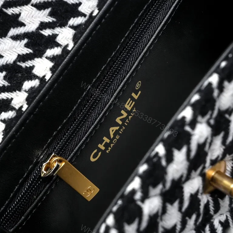 View 6 of Chanel-Inspired Houndstooth Mini Bag: Luxe Everyday Charm
