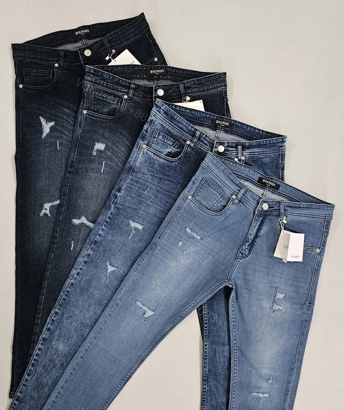 View 5 of FIRST COPY BALMAIN PARIS IMPORTED REGULAR FIT SUMMER JEANS