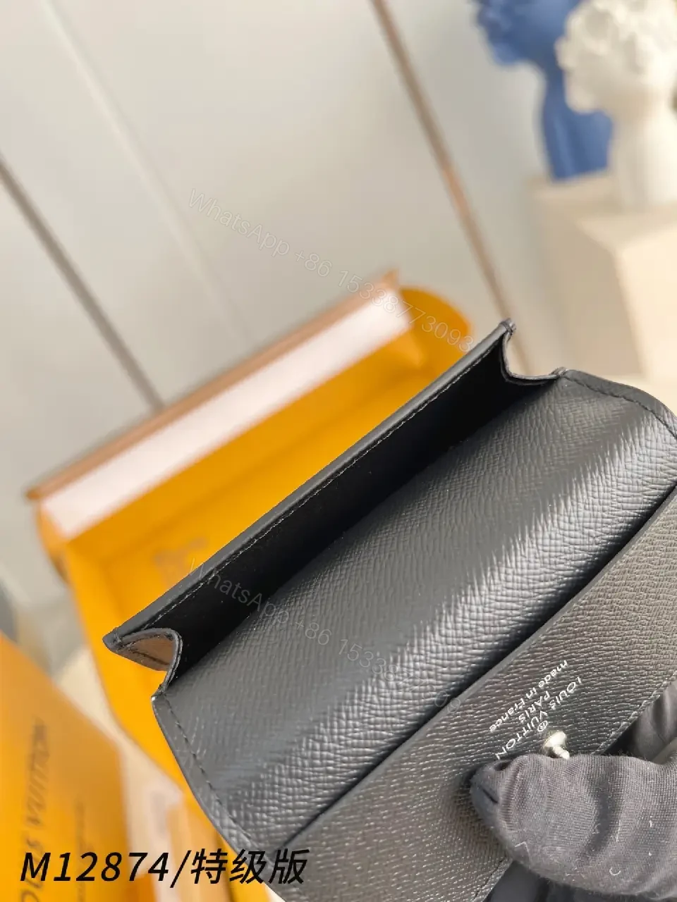 View 4 of Compact Monogram Leather Wallet: Slim, Durable, Versatile