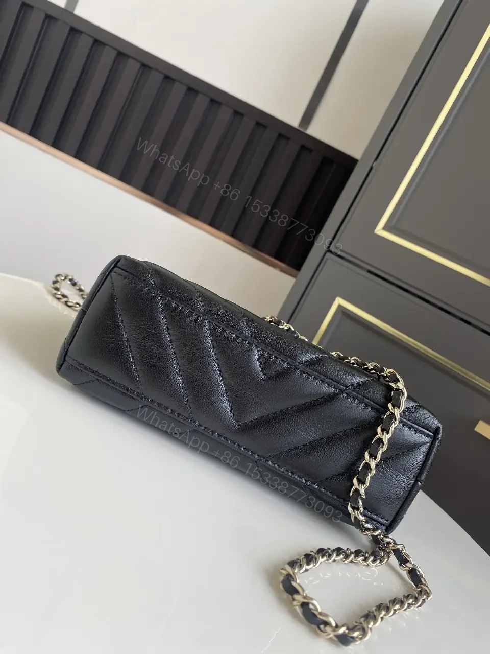View 6 of Quilted Mini Bag: Gold-Tone Closure, Crossbody Ready