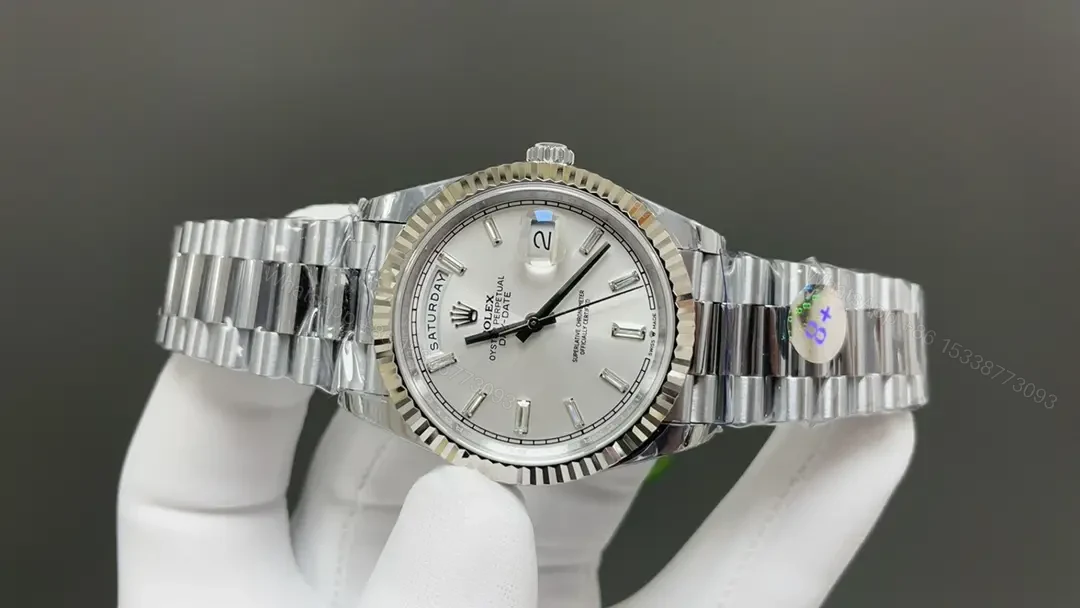View 2 of Rolex Day-Date Silver Dial 40MM President Bracelet Premium Edition 228236-0002