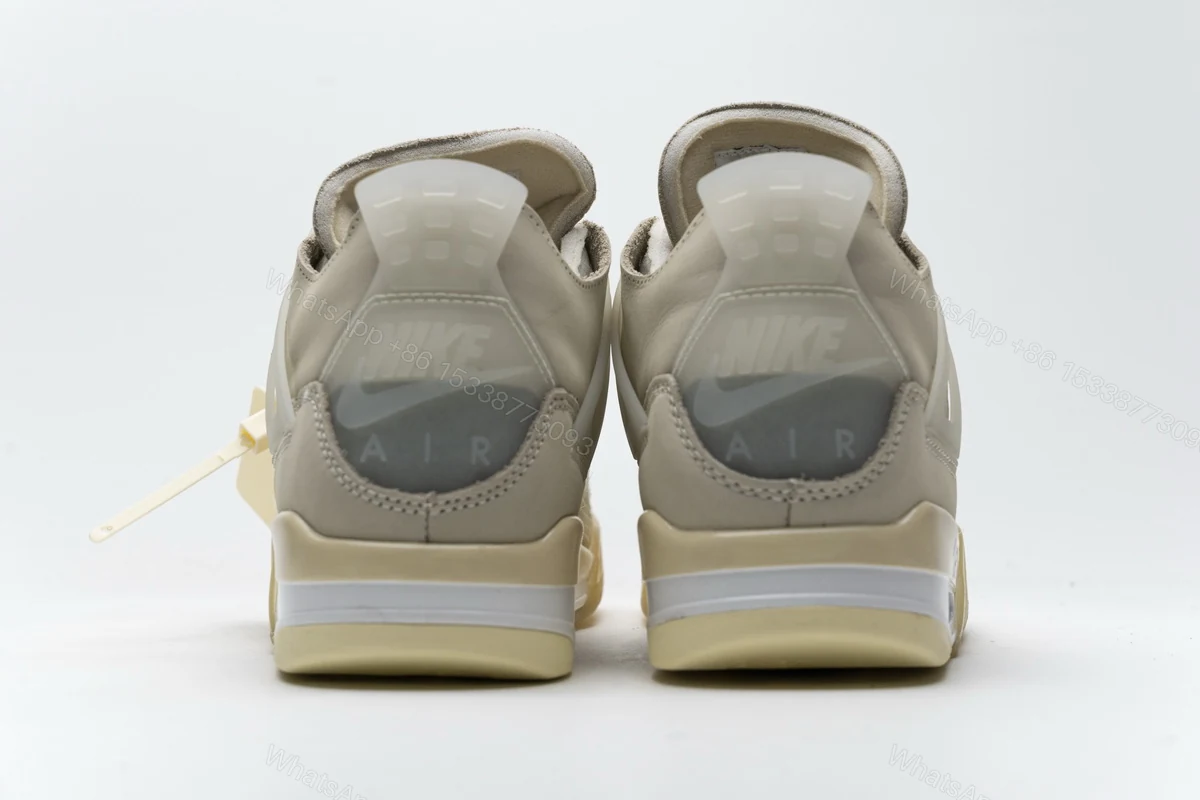 View 5 of OFF White x Air Jordan 4 Retro Sail CV9388-100 (Best Quality)