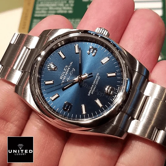 View 6 of Rolex Air King 114200-0014 Blue Dial Steel Replica