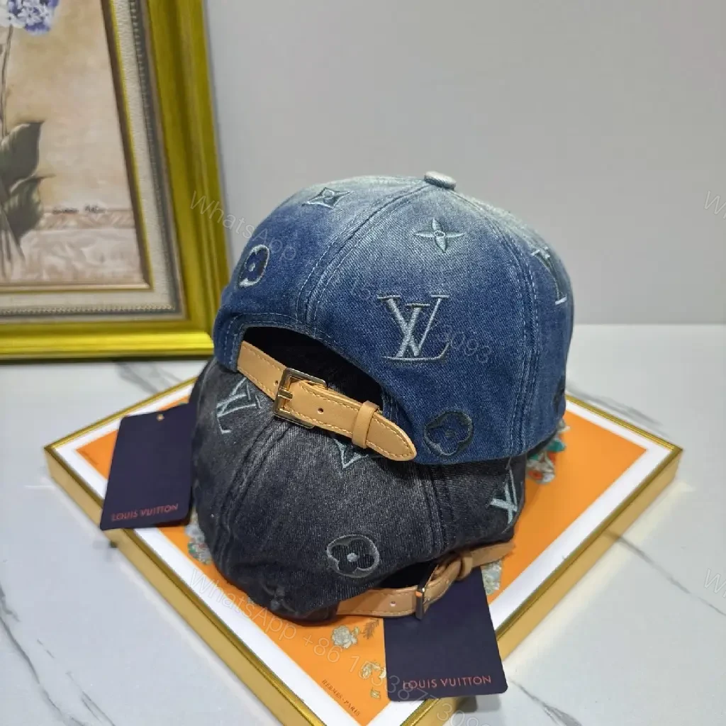View 4 of Denim-Trim Logo Cap: Subtle Luxury, All-Day Elevation