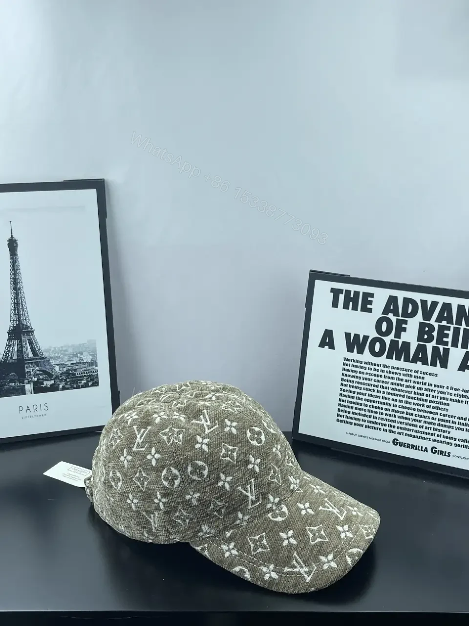 View 3 of Patterned Monogram Cap: Luxe Everyday Style Cap