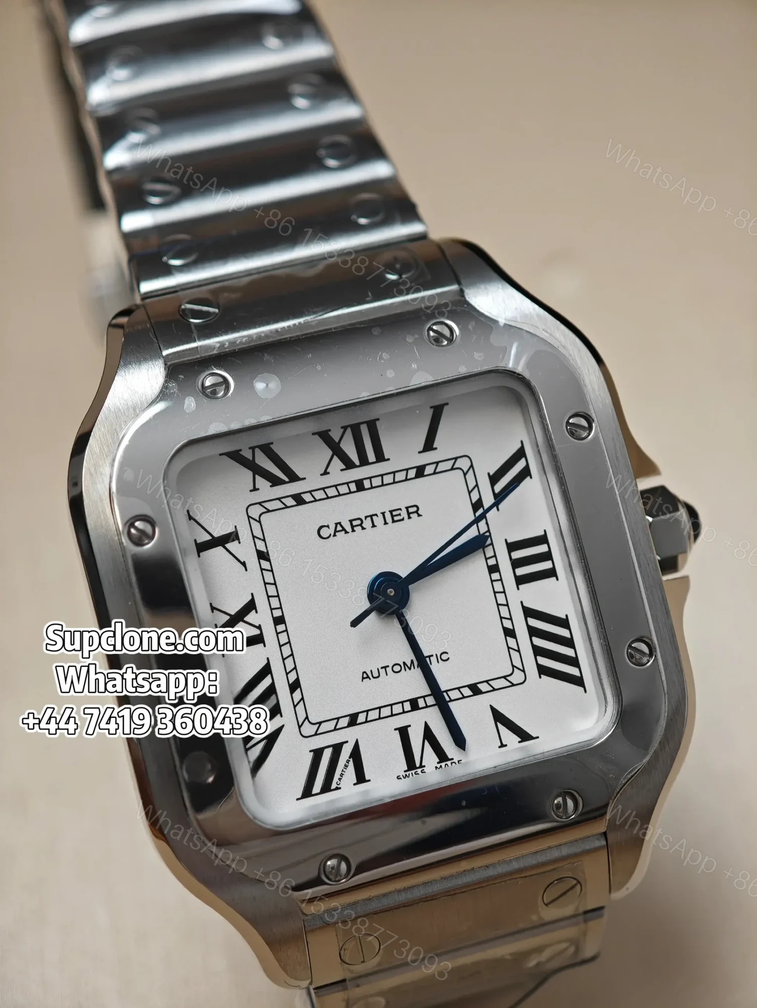 View 2 of Cartier Santos WSSA0029 35.1mm Super Clone White Dial Watch