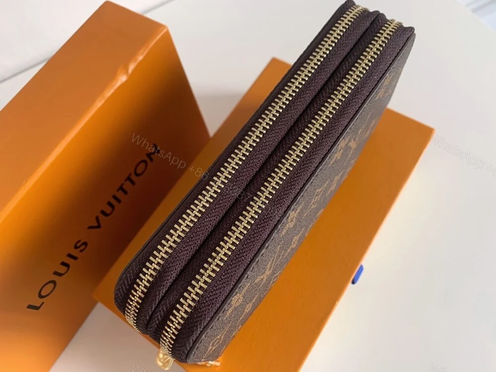 View 5 of Louis Vuitton Long Double Zipper Wallet Monogram Brown 19Cm