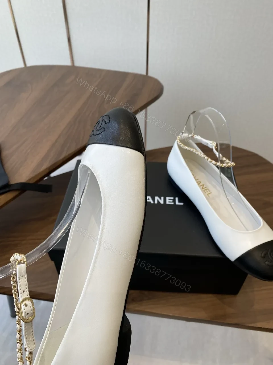 View 2 of Two-Tone Mary Jane Flats: All-Day Comfort, Chanel-Inspired