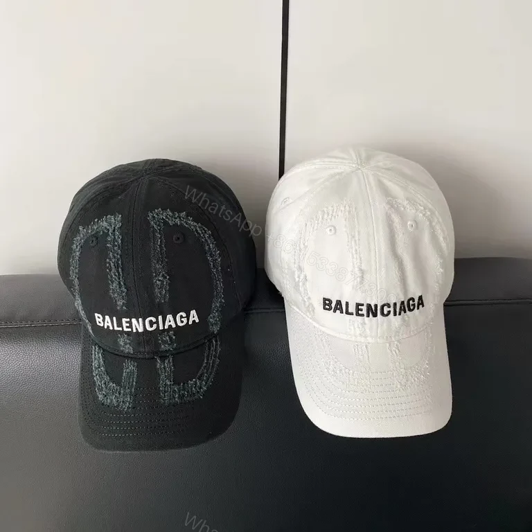 View 7 of Iconic White Balenciaga Logo Cap: Premium Cotton Twill Cap
