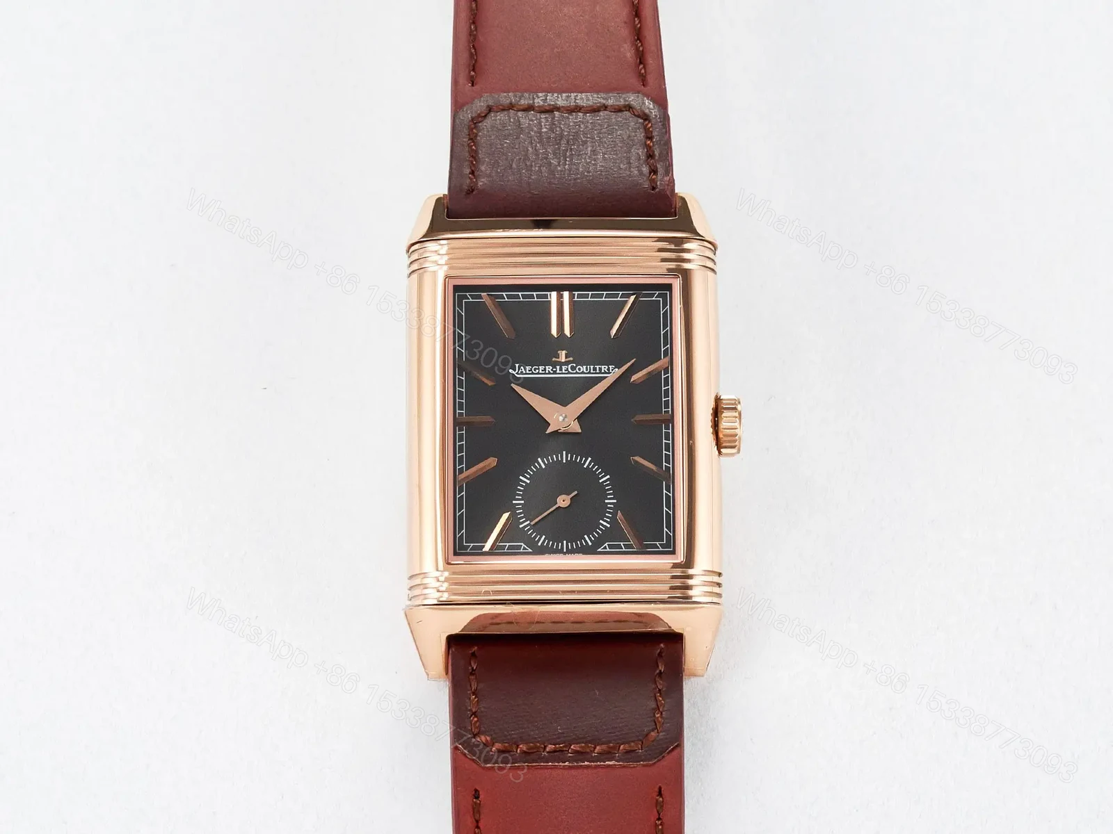 View 15 of Reverso Tribute Duoface Small Seconds RG MGF Best Edition Black Dial on Red Leather Strap A854A