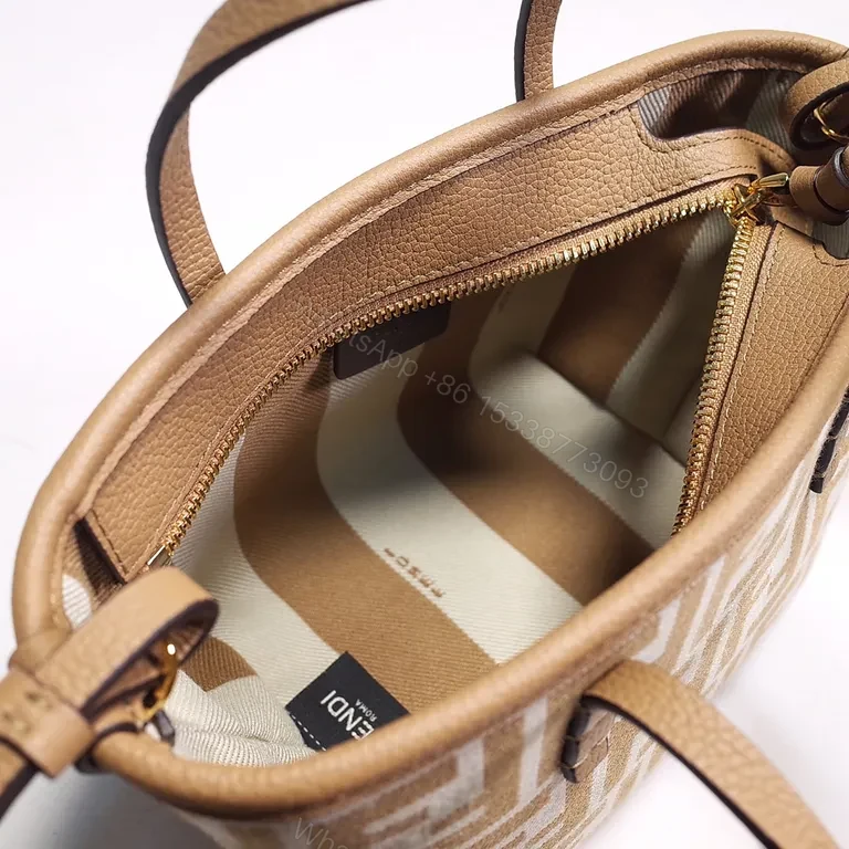 View 6 of Structured Monogram Tote: Modern Texture, Iconic Fendi-Style Details