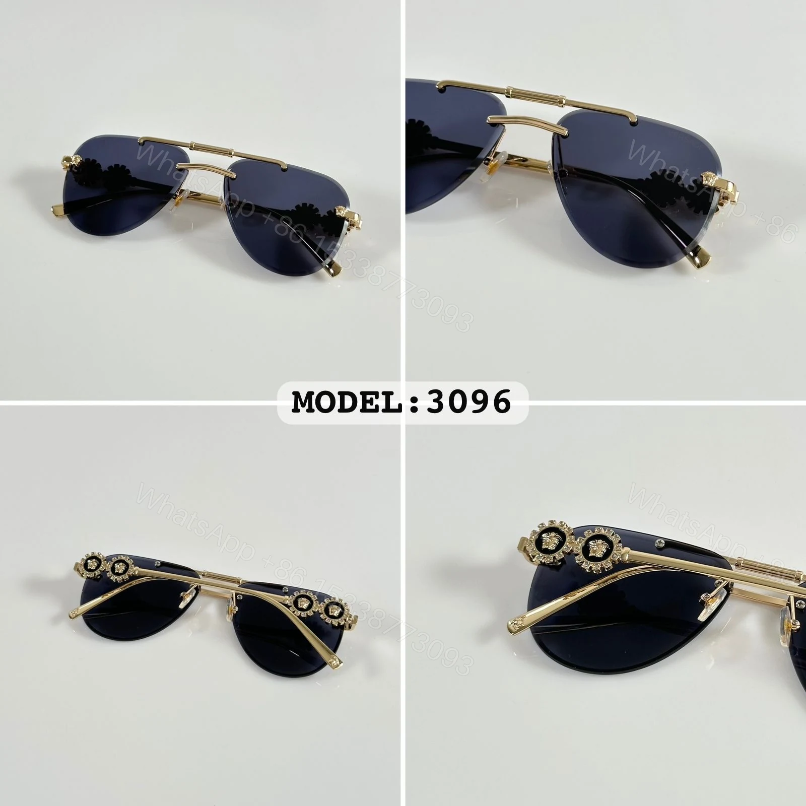 FIRST COPY VERSACE 3096 GOLD BLACK SUNGLASSES — view 1