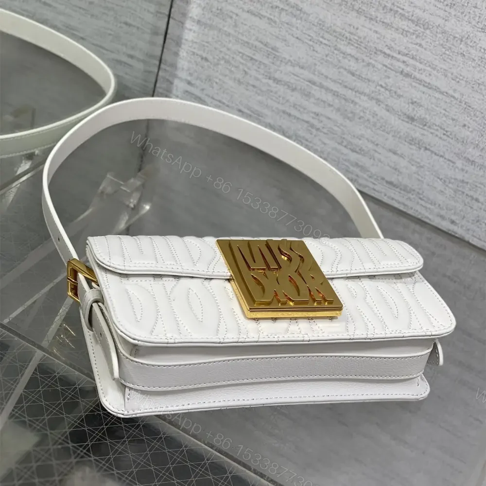 View 3 of 高仿Dior*Miss系列M261M030衍縫線小牛皮腋下包白色免檢版