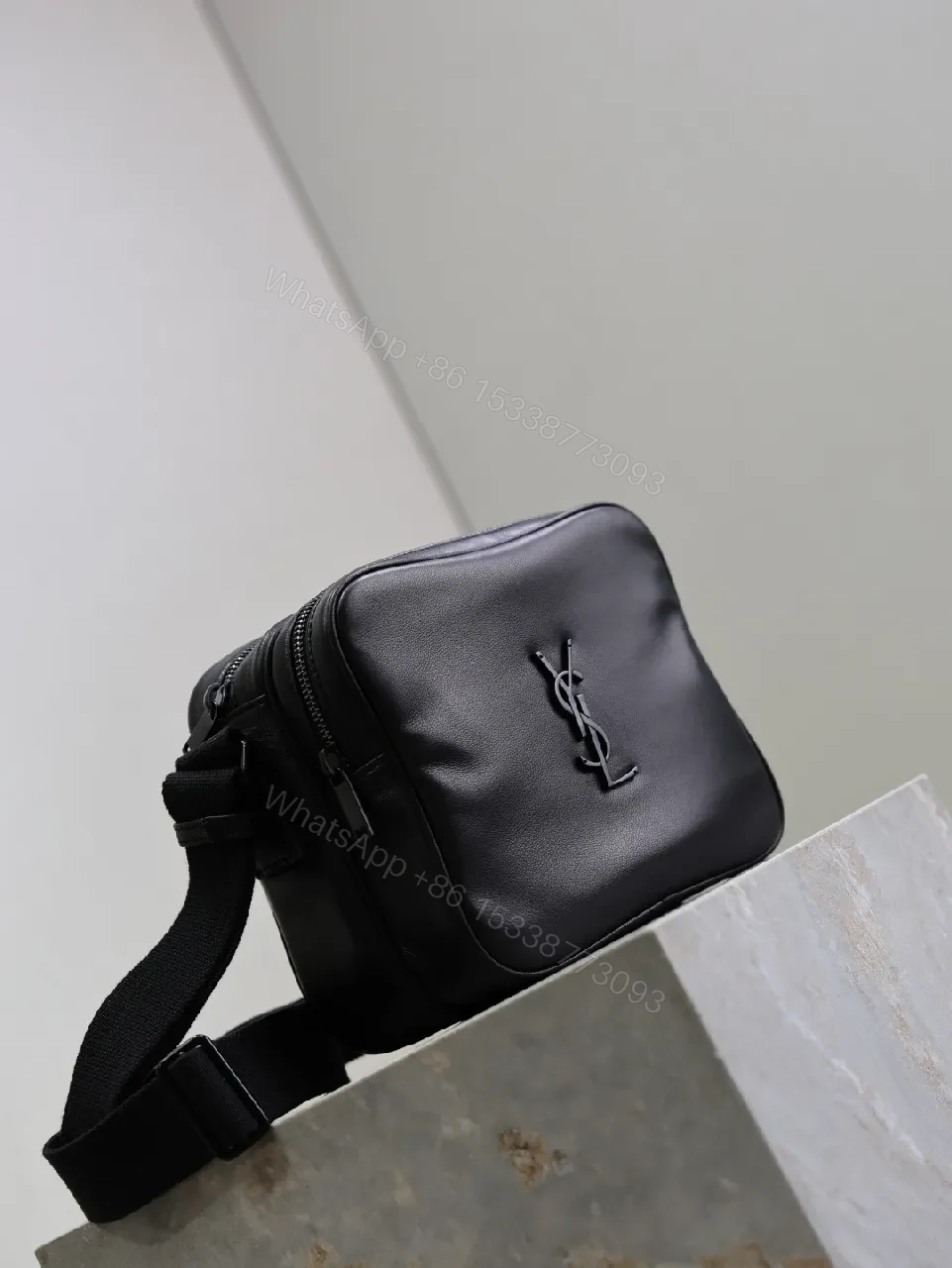 View 8 of Compact Black Leather Crossbody – Sleek, Everyday Luxury Bag