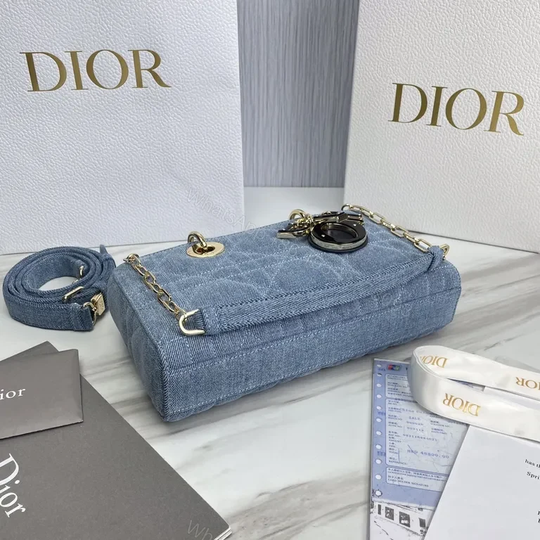 View 8 of Denim Chic Mini Bag: Dior Charm, Structured Luxury
