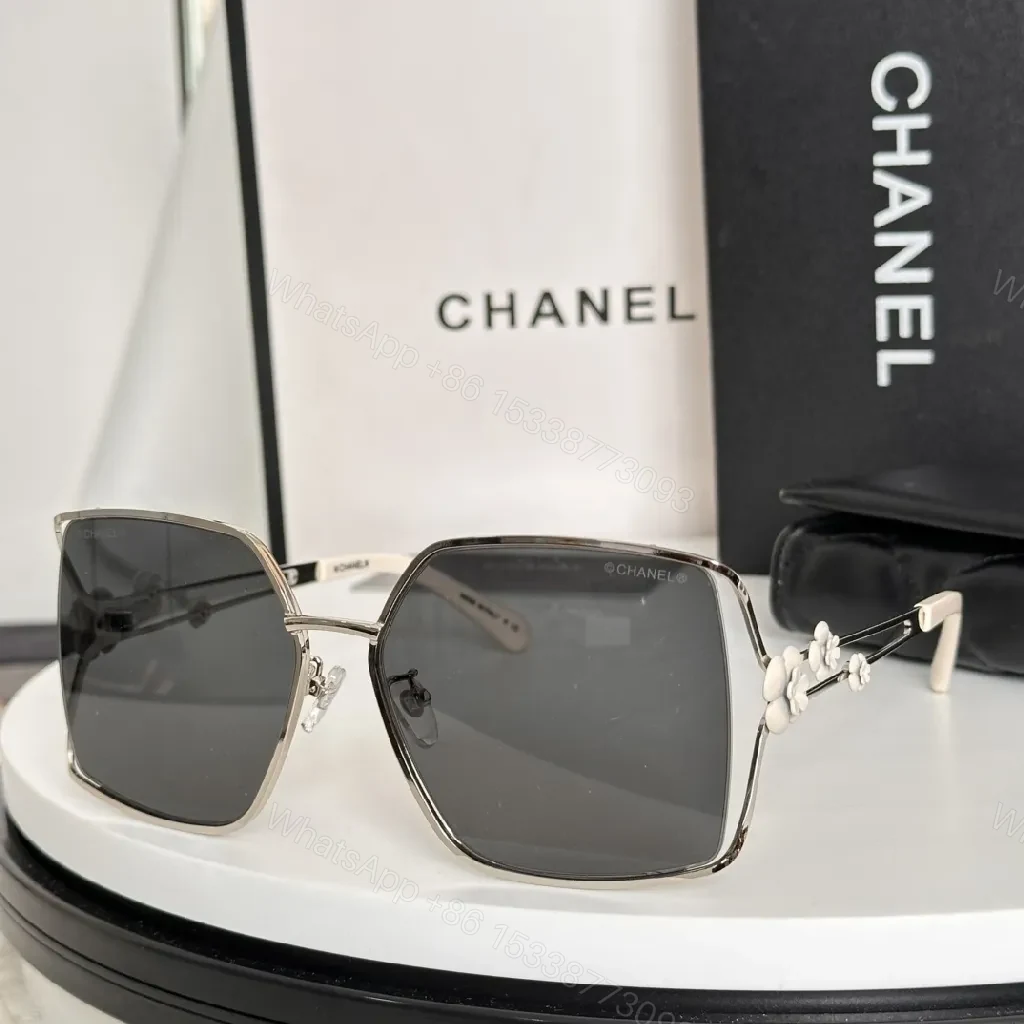 View 5 of Lavender Gradient Sunglasses with Floral Accents, Oversized Square