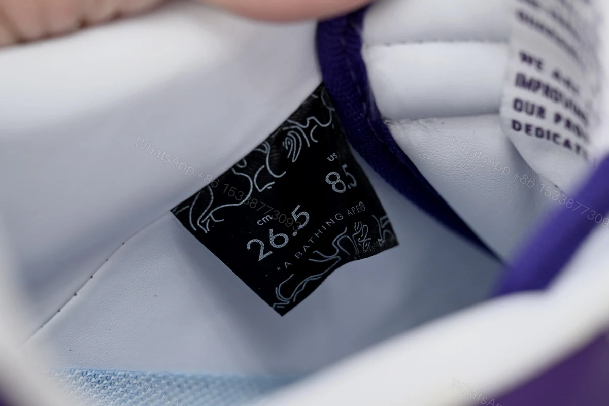 View 8 of Cheap Fake BapeSta A Bathing Ape Low White Purple 1170 0191 007