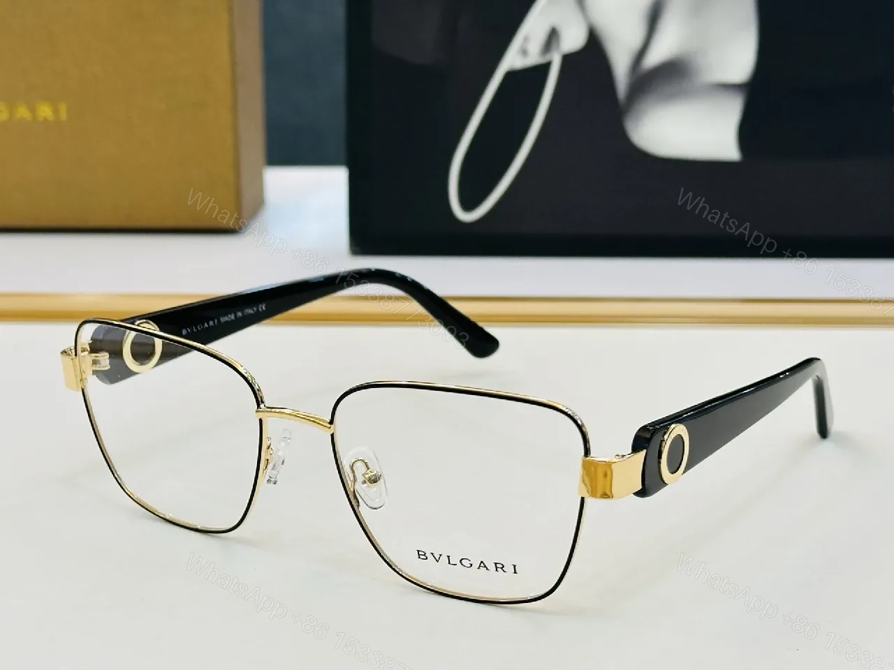 Gold-Black Oval Eyewear: Premium Italian Craftsmanship — view 1