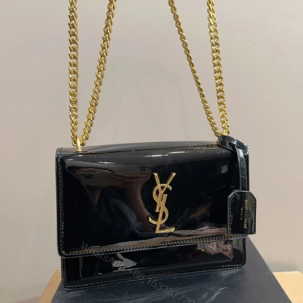 View 2 of Saint Laurent Small Sunset Chain Bag Black 23Cm 533026D422W1000