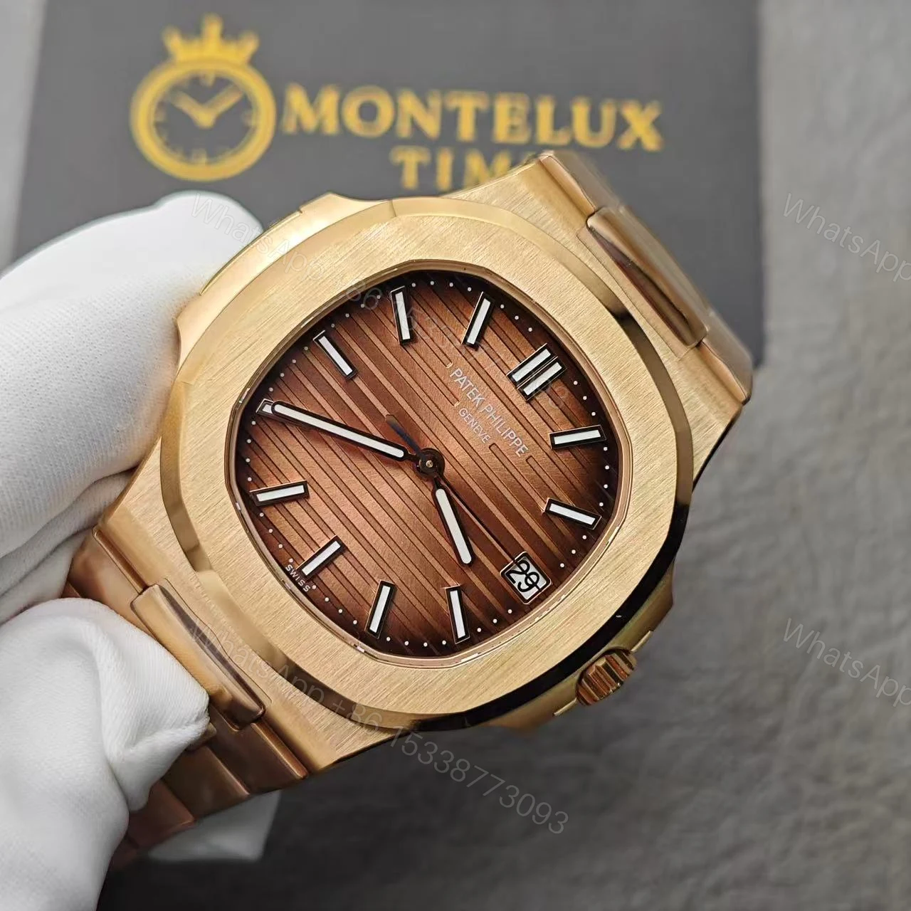 View 12 of Super Clone Replica Patek Philippe Nautilus – Rose Gold