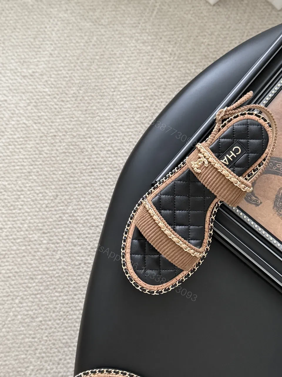 View 5 of Textured-Chic Sandals: Quilted Footbed, Rope-Edge Straps