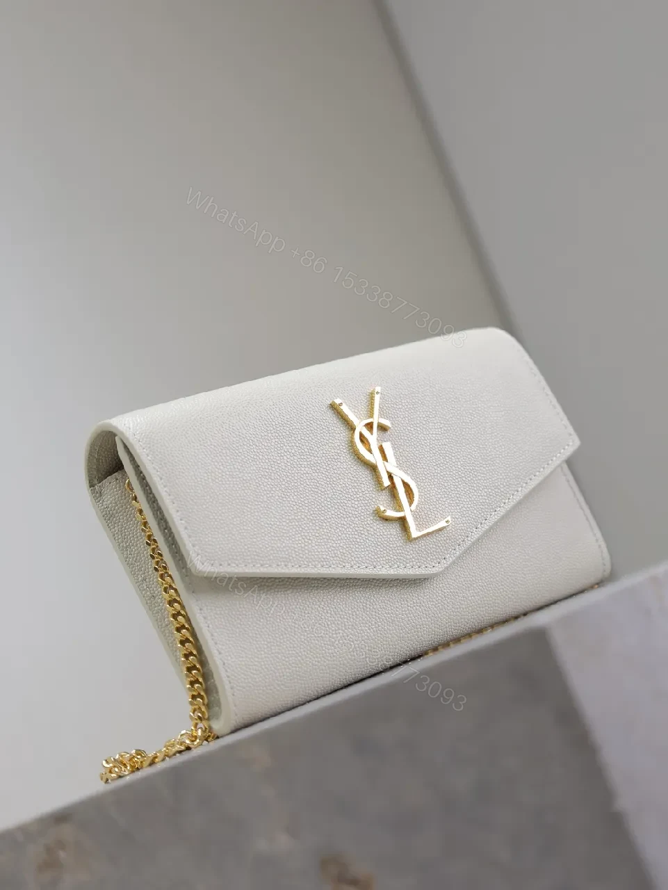 View 6 of Beige Textured Wallet & Card Holder Set with Gold Logo