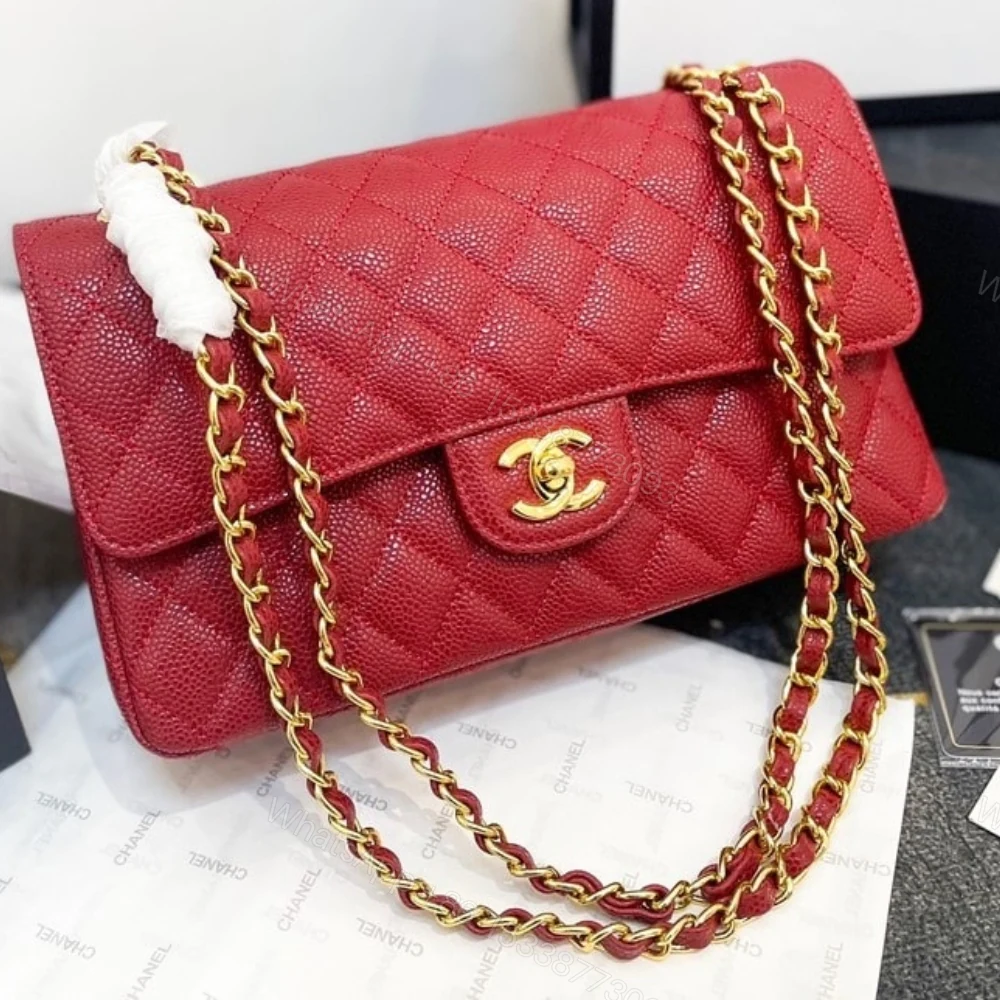 View 2 of Chanel Classic Small Flap Bag Dark Red Caviar 26Cm