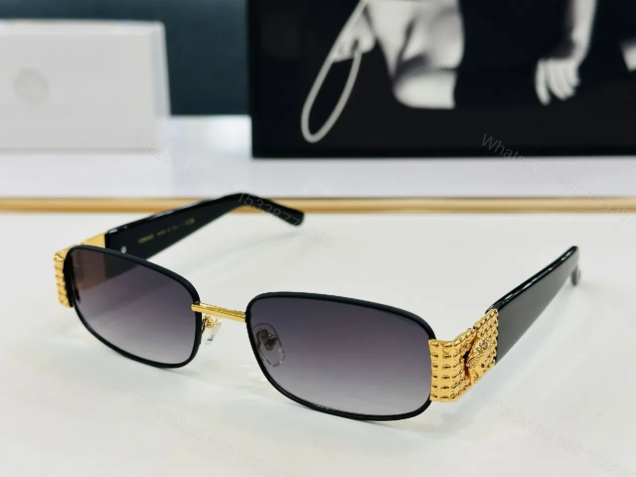 View 6 of Bold Rim Sunglasses: Luxe Metal Frames with Studded Detailing