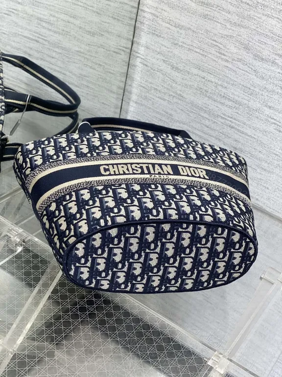View 5 of Compact Icon Bag: Denim-Inspired Tote with CHR. DIOR Logo