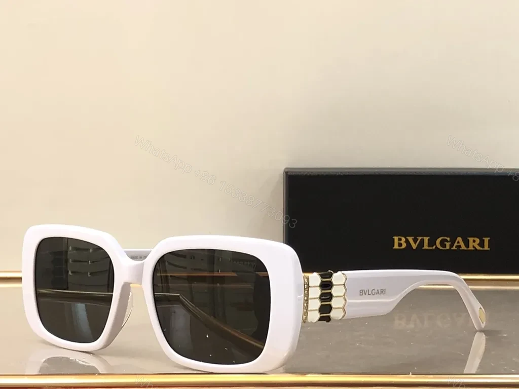 View 3 of Green Luxe BVLGARI Sunglasses: Oversized Green Frame, Signature Shine