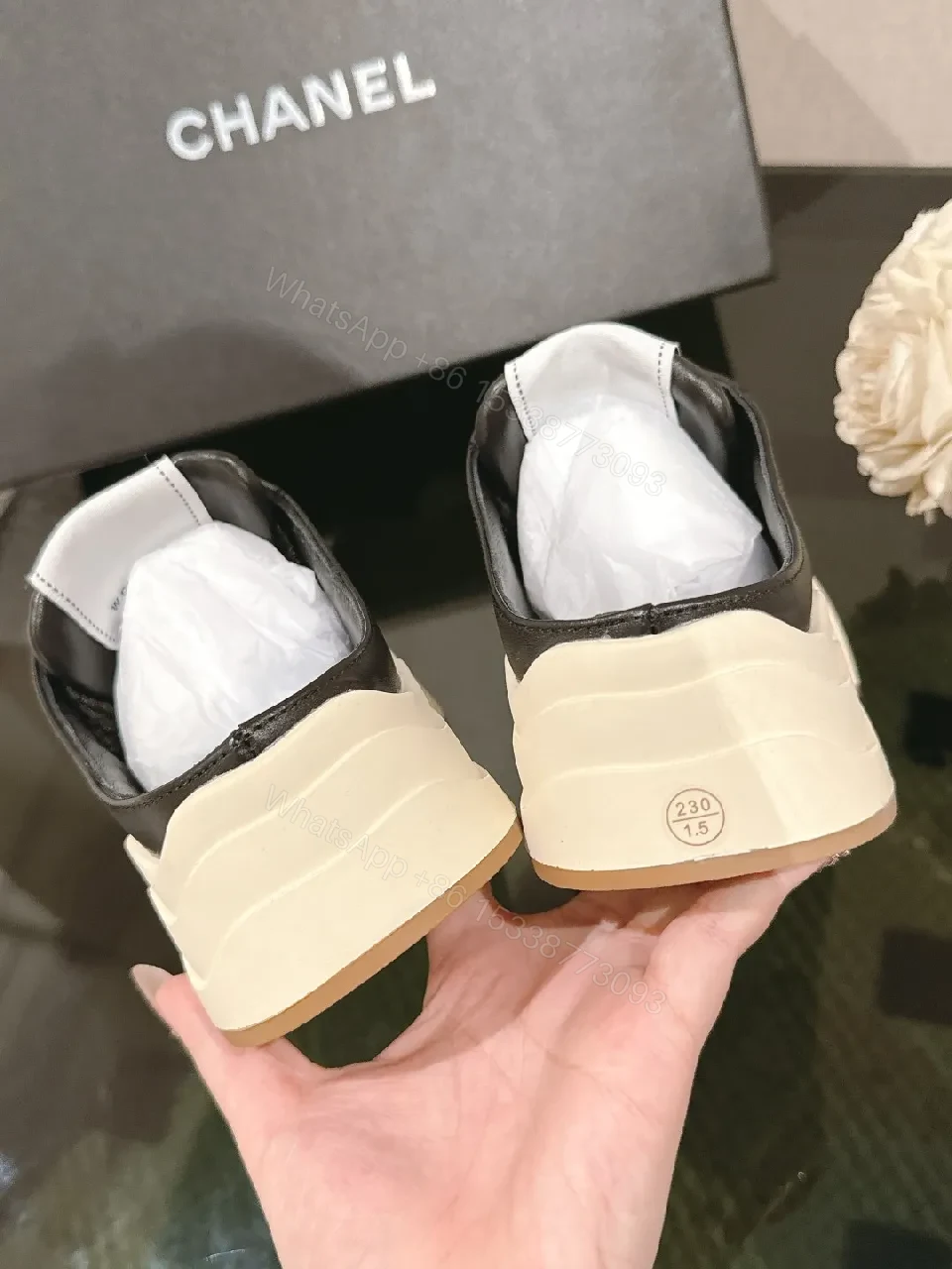 View 3 of Chic Leather Chunky-Sole Sneakers: Luxe Everyday Comfort